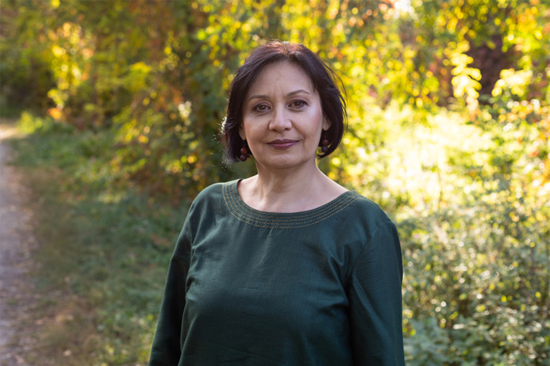 A woman outside in nature