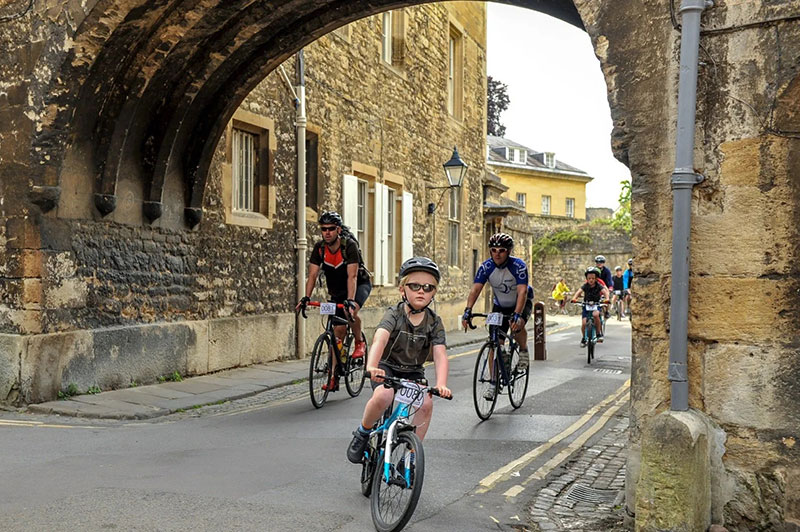 Adults and kids taking part in Bike Oxford